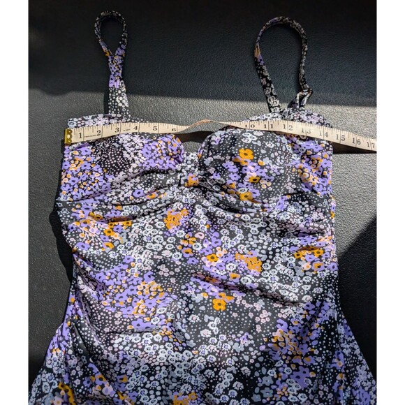 Shore Shapes Womens One Piece Swimsuit Skirted Multicolor Floral Size 12 - Picture 3 of 14